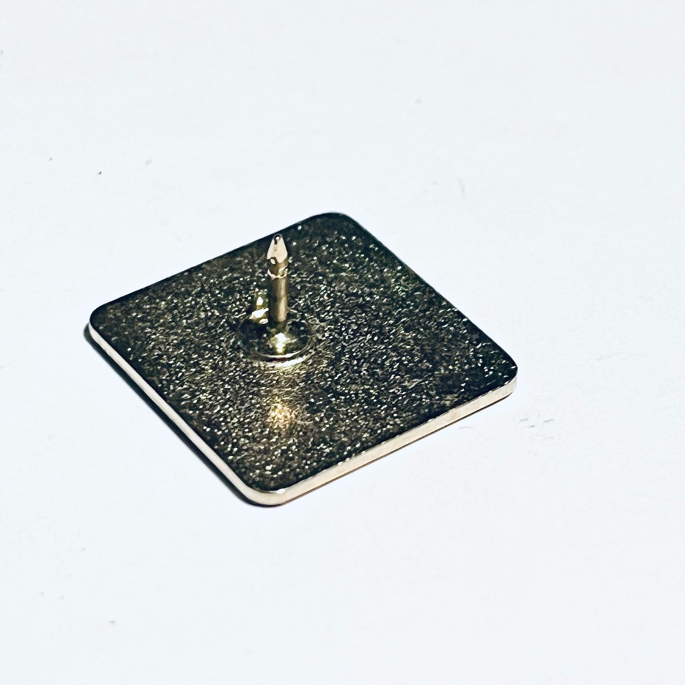 Pink Ribbon Square Enamel Pin - Awareness Accessory - Picture 4 of 4